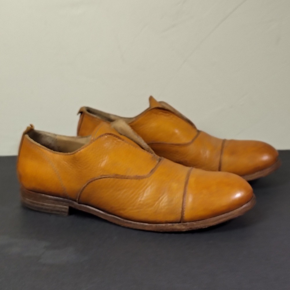 MOMA Shoes Womens 39.5 US 9.5 Vero Cuoio Leather V-Neck Slip On Cap Toe Italy